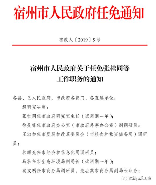 宿州市劳动和社会保障局人事任命动态更新